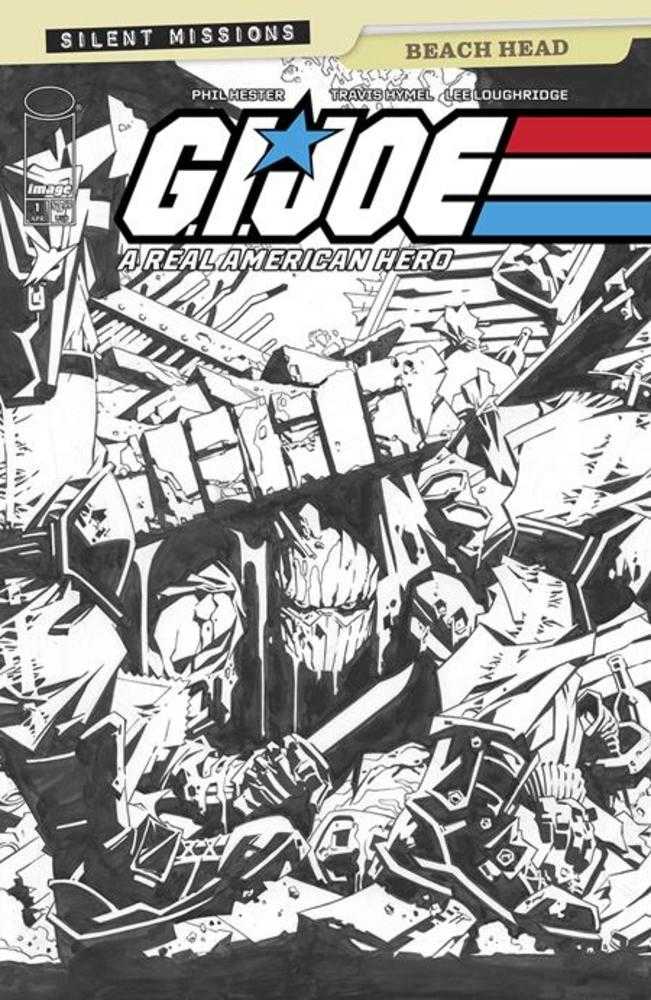 G.I. Joe A Real American Hero Beach Head #1 (One Shot) Cover C 1:10 Phil Hester Black & White Variant