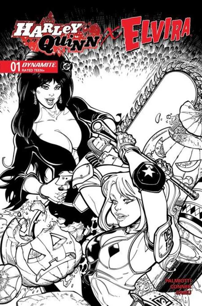 Harley Quinn X Elvira #1 Cover O 1:10 Chad Hardin Line Art Variant