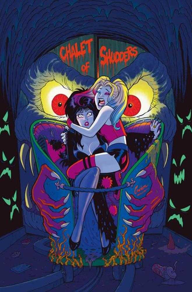 Harley Quinn X Elvira #1 Cover R 1:20 Amanda Conner Foil Full Art Variant