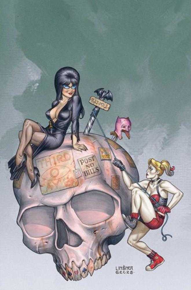 Harley Quinn X Elvira #6 Cover J 1:15 Joseph Michael Linsner Full Art Variant