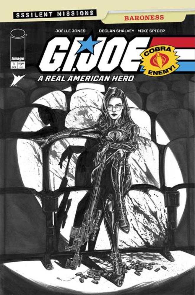 G.I. Joe A Real American Hero Sssilent Missions Baroness #1 (One Shot) Cover C 1:10 Joelle Jones Black & White Variant