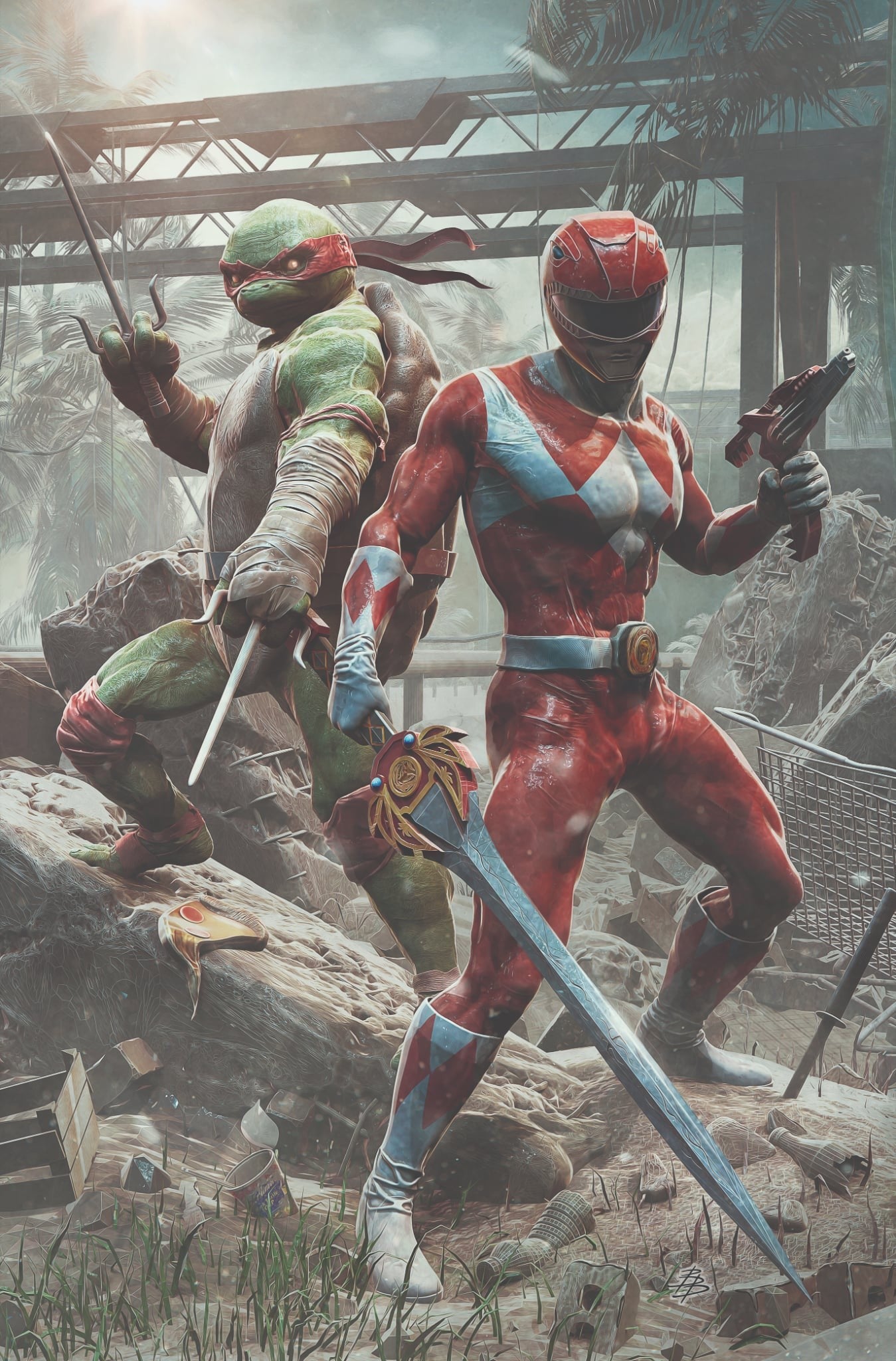 MMPR/Teenage Mutant Ninja Turtles III #1 - Björn Barends Foil