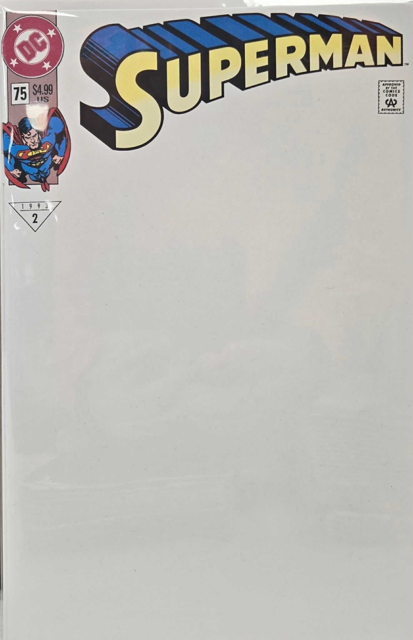 Superman #75 Facsimile Edition Cover C Blank Card Stock Variant