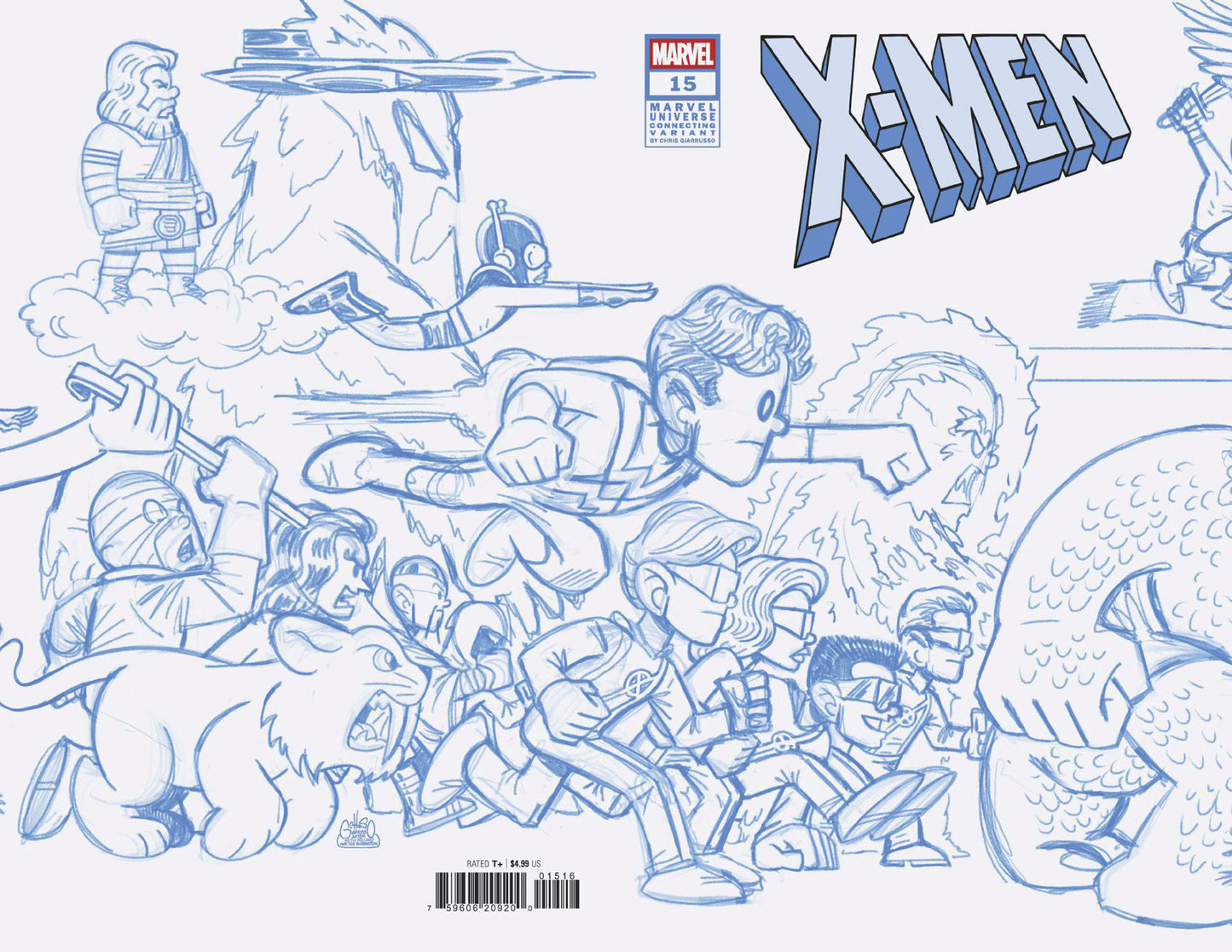X-Men #15 1:50 Variant Edition Connect Blue Line Sketch Variant