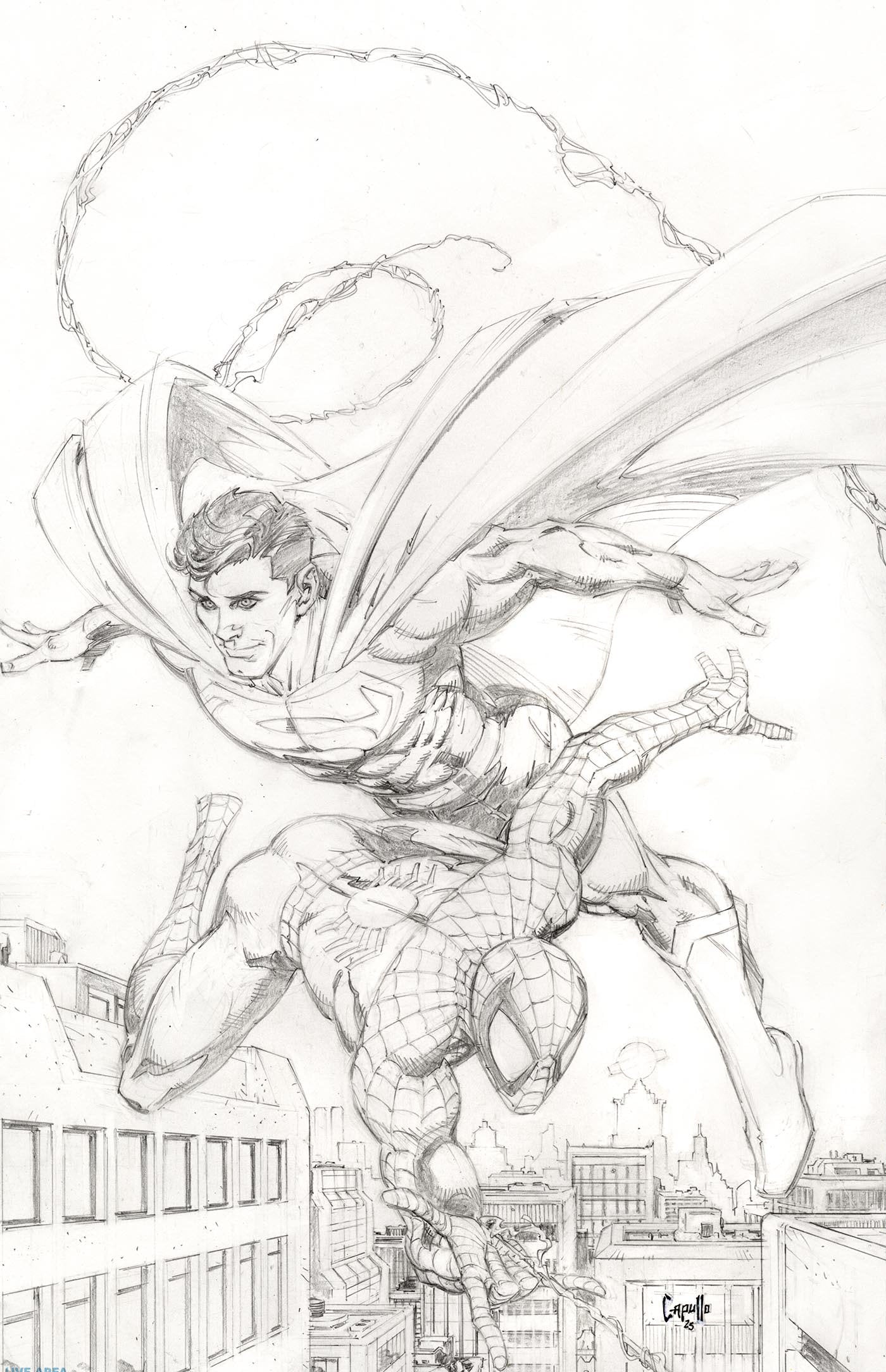 Marvel/DC: Spider-Man/Superman #1 1:200 Greg Capullo Full Art Sketch Variant