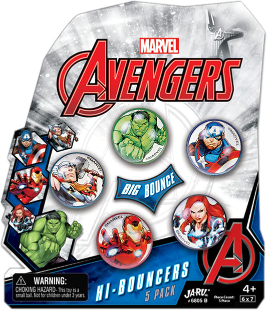 Marvel Avengers Bouncy Superballs Super Hi Bounce 1.2" (1 Pack of 5 Balls)