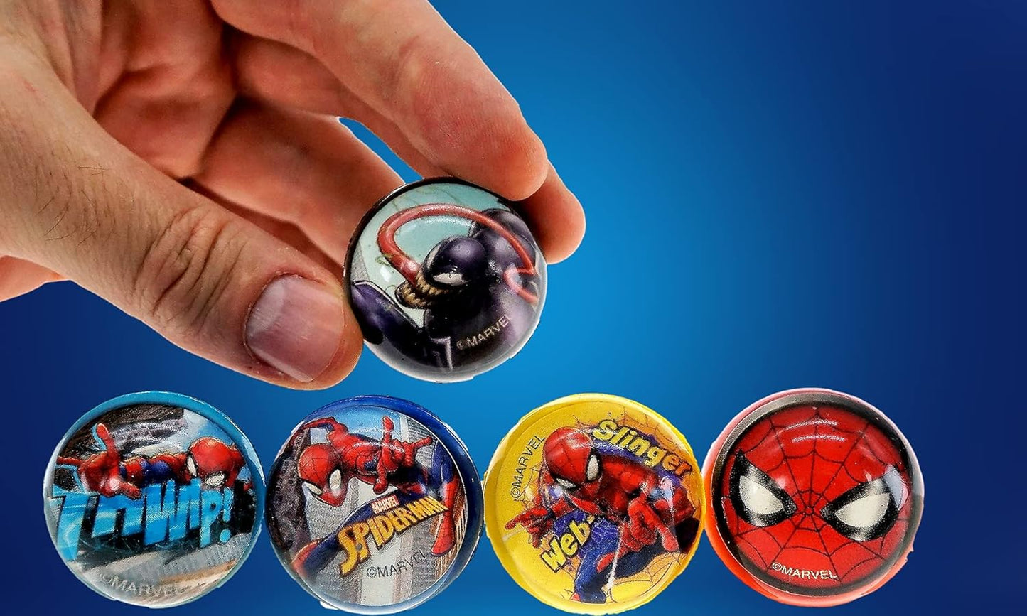 Marvel Spiderman Bouncy Superballs Super Hi Bounce 1.2" (1 Pack of 5 Balls)