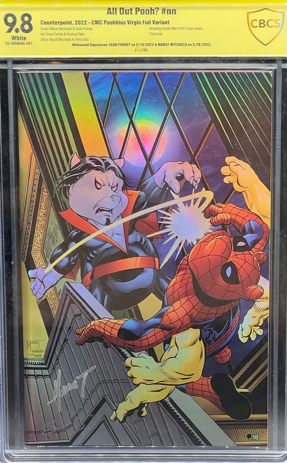 All Out Pooh? #nn CMC Poohbius Virgin Foil Variant CBCS 9.8 Yellow Label Forney & Mychaels