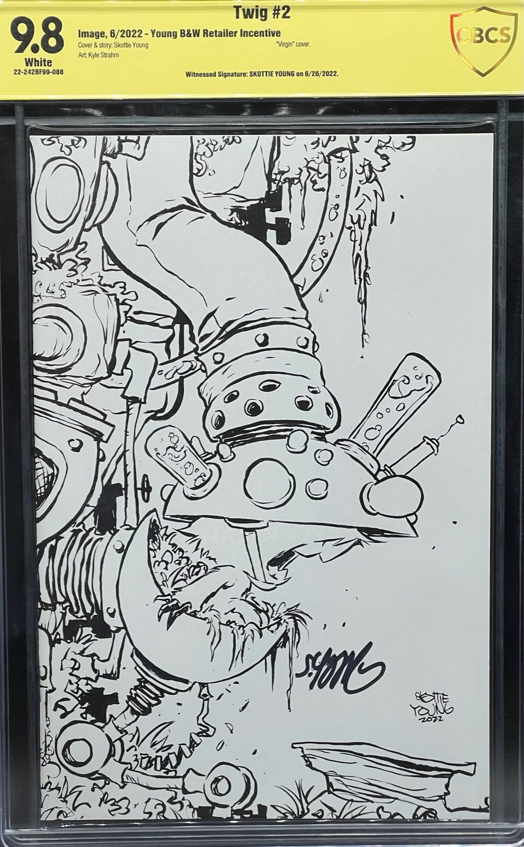Twig #2 Young B&W Retailer Incentive CBCS 9.8 Yellow Label Skottie Young