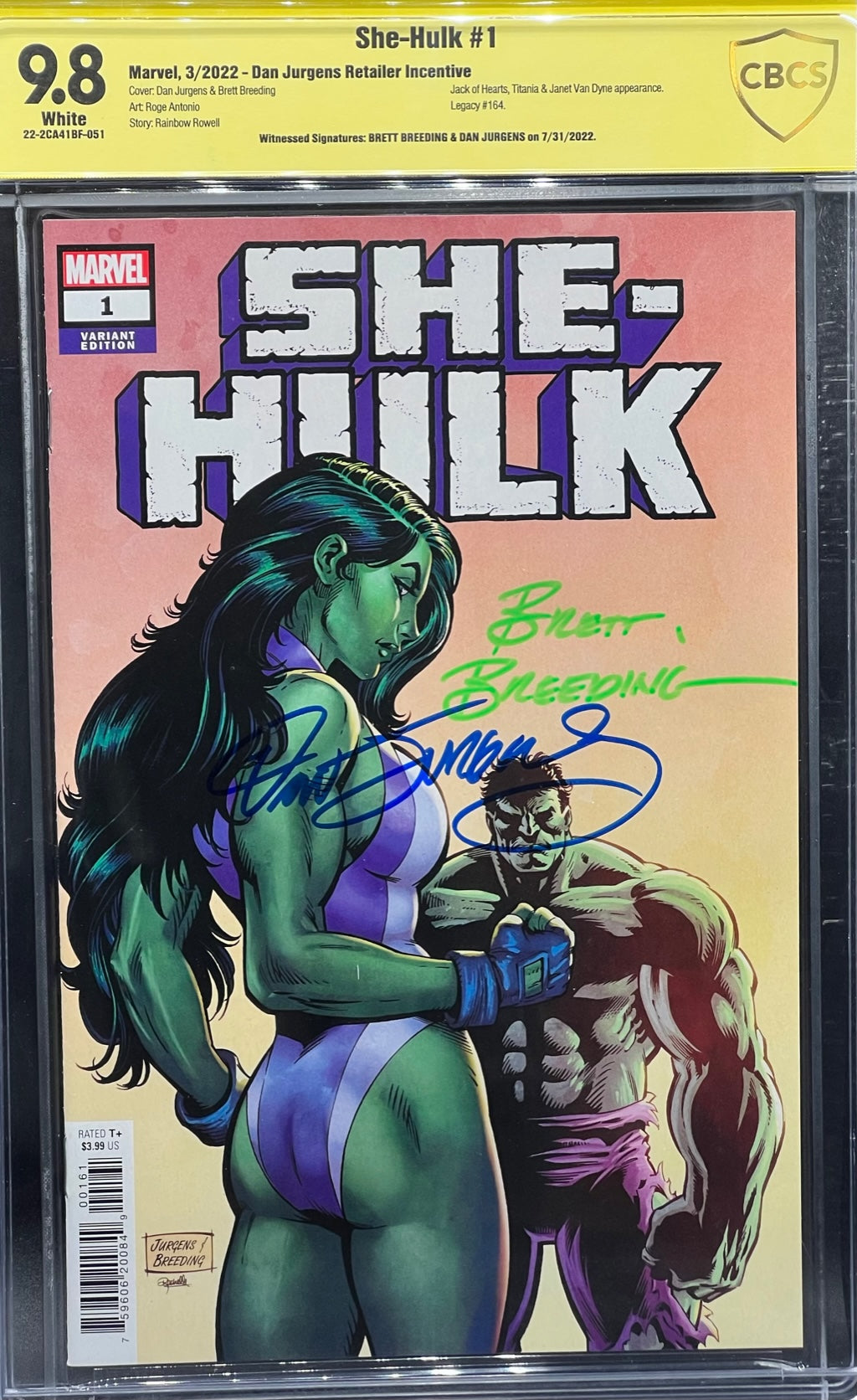 She-Hulk #1 Dan Jurgens Retailer Incentive CBCS 9.8 Yellow Label Breeding & Jurgens