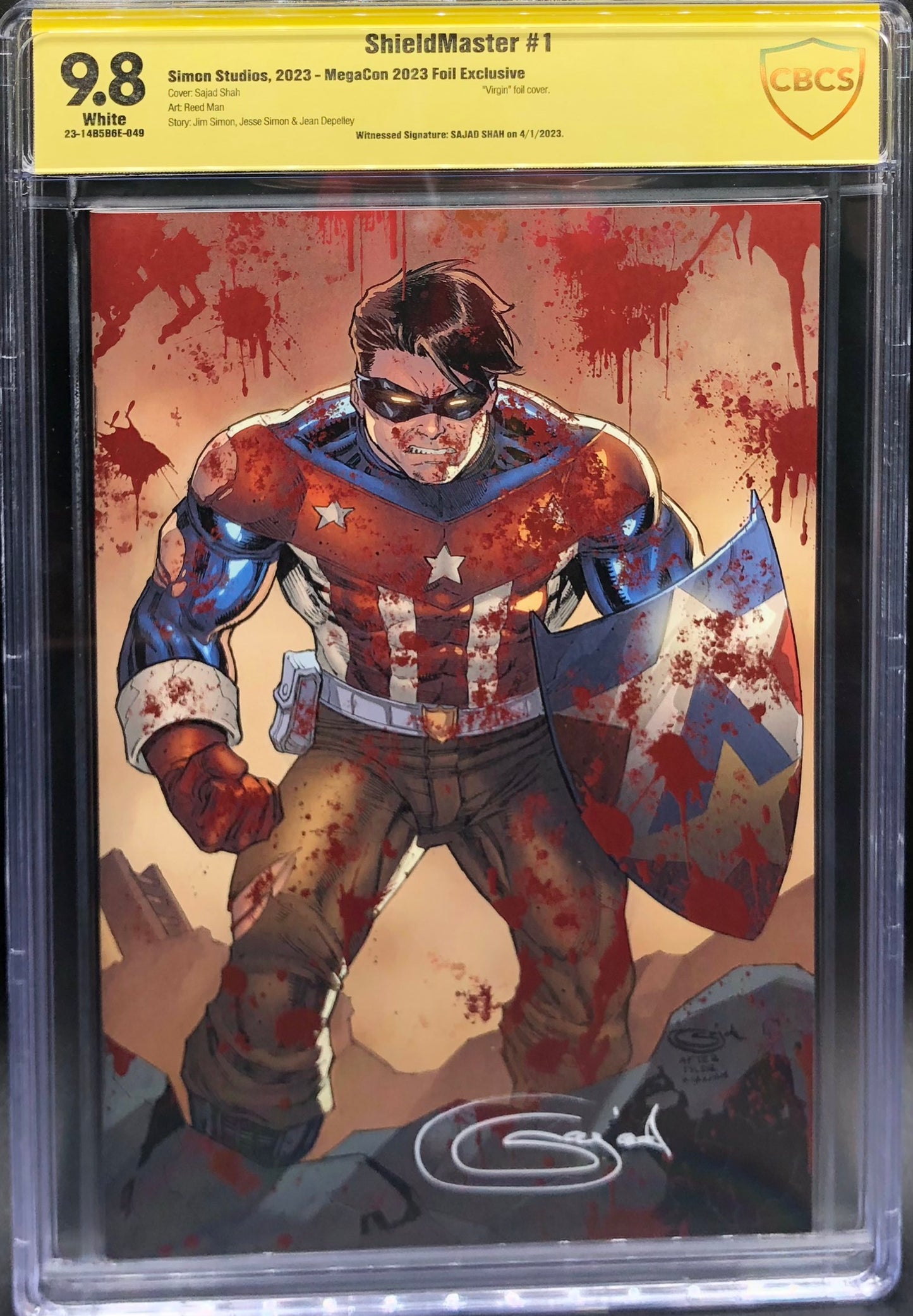 ShieldMaster #1 MegaCon 2023 Foil Exclusive CBCS 9.8 Yellow Label Sajad Shah