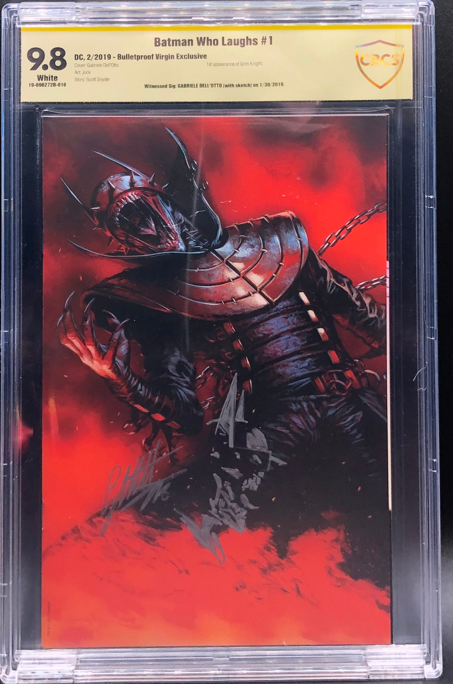 Batman Who Laughs #1 Bulletproof Virgin Exclusive CBCS 9.8 Yellow Label Gabriele Dell'Otto