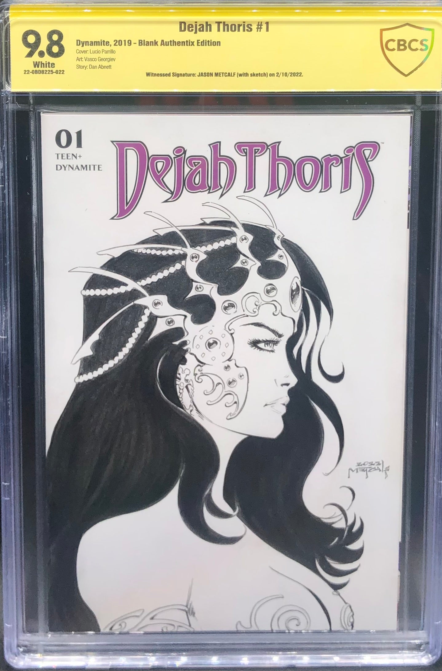 Dejah Thoris #1 Sketch Cover CBCS 9.8 Yellow Label Jason Metcalf