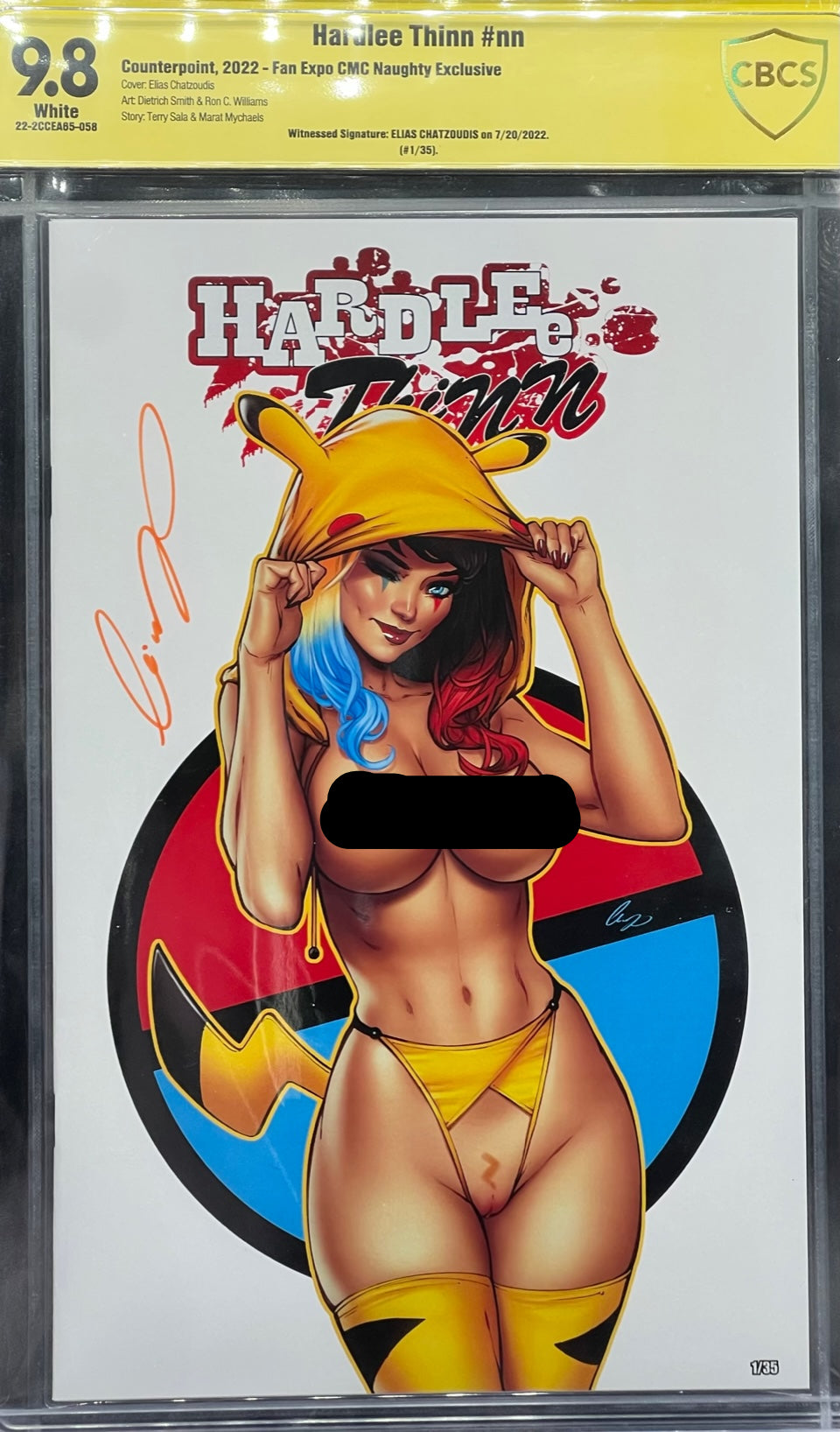 Hardlee Thinn Fan Expo CMC Pikachu Exclusive #1 SET of 4 Variants CBCS 9.8 YELLOW LABELS