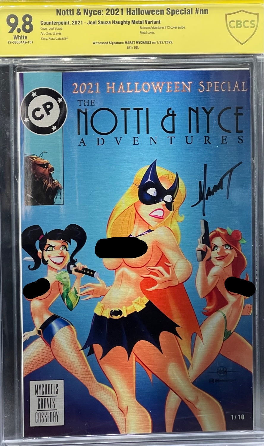 Notti & Nyce: 2021 Halloween Special #nn Joel Souza Naughty Metal Variant CBCS 9.8 Yellow Label Marat Mychaels