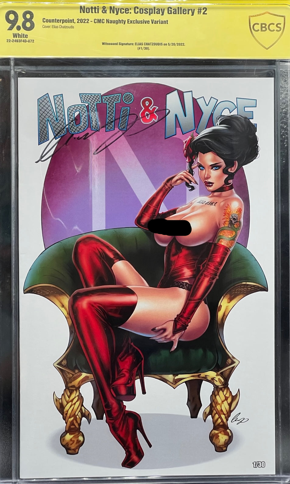 Notti & Nyce: Cosplay Gallery #2 CMC Naughty Exclusive Variant CBCS 9.8 Yellow Label Elias Chatzoudis