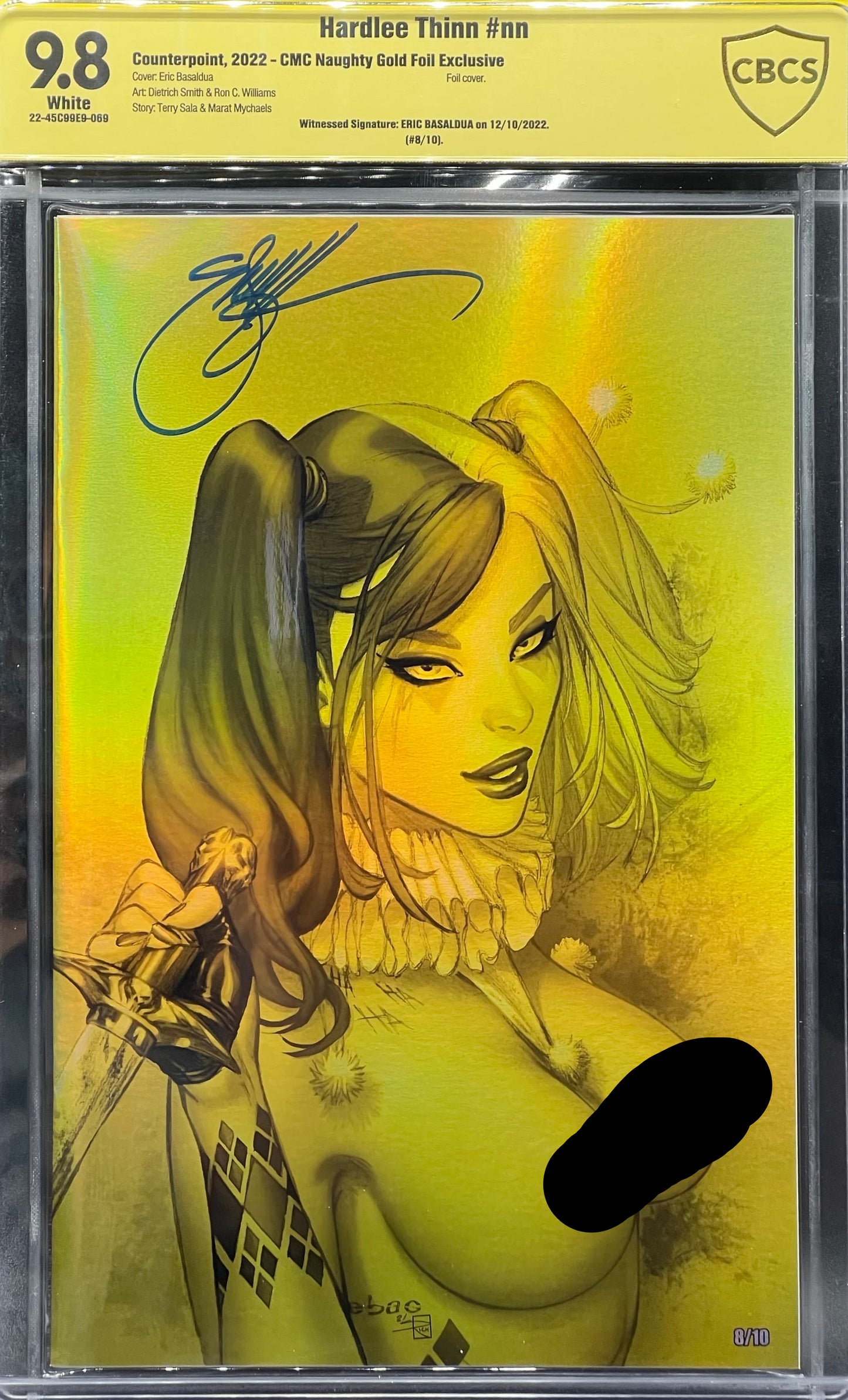 Hardlee Thinn #nn CMC Naughty Gold Foil Exclusive CBCS 9.8 Yellow Label e.Bas