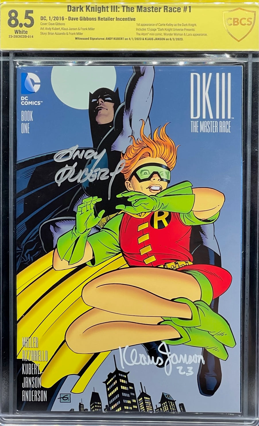 Dark Knight III: The Master Race #1 Dave Gibbons Retailer Incentive CBCS 8.5 Yellow Label Kubert & Janson