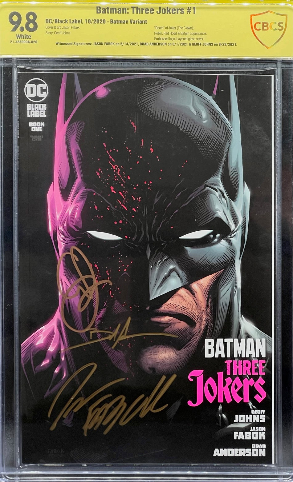 Batman: Three Jokers #1 Batman Variant CBCS 9.8 Yellow Label ~ TRIPLE SIGNED!