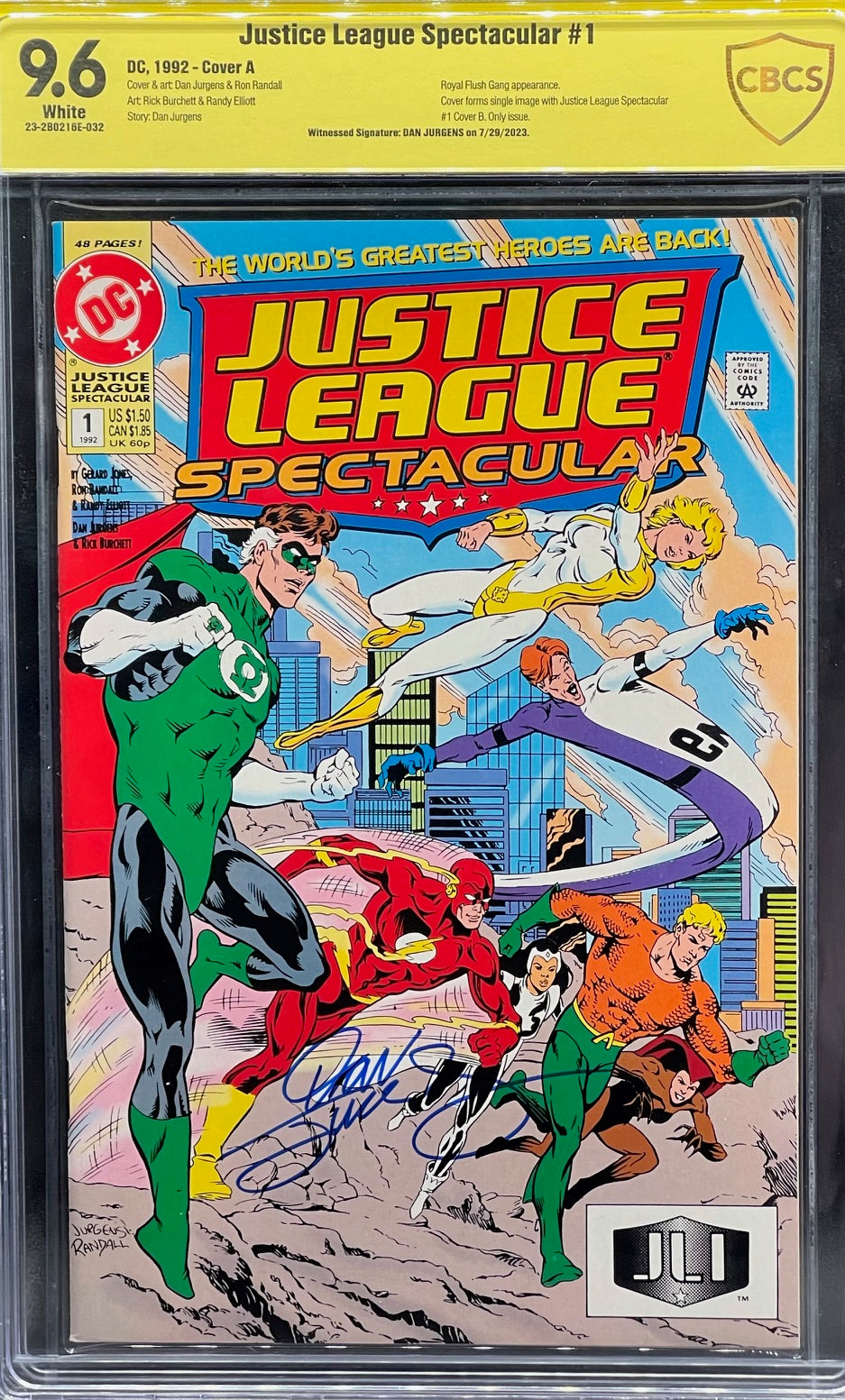 Justice League Spectacular #1 Cover A & B SET (1992) CBCS 9.6 Yellow Label Dan Jurgens