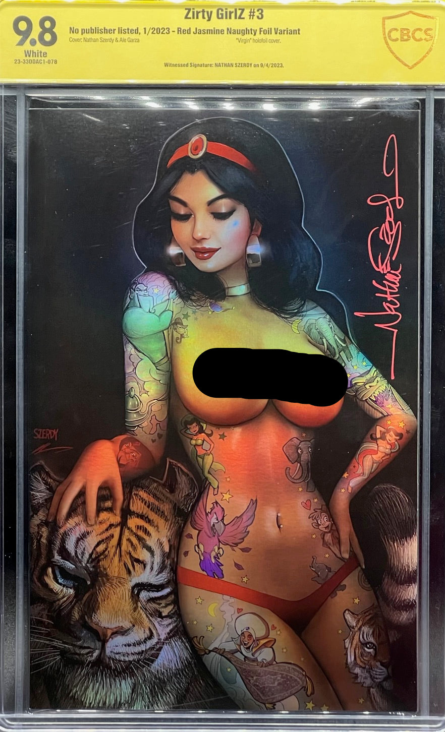 Zirty GirlZ #3 Red Jasmine Naughty Foil Variant CBCS 9.8 Yellow Label Nathan Szerdy