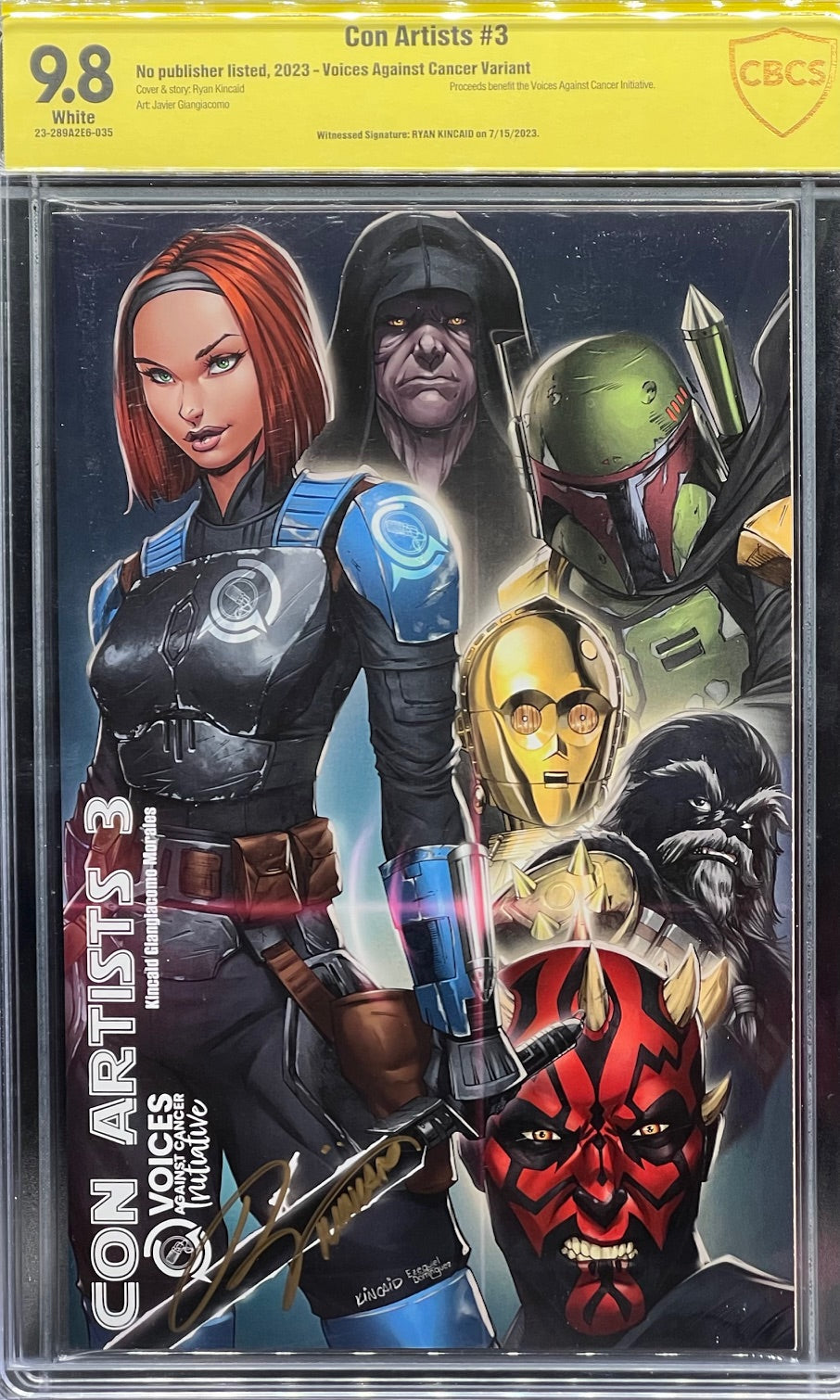 Con Artists #3 Voices Against Cancer Variant CBCS 9.8 Yellow Label Ryan Kincaid