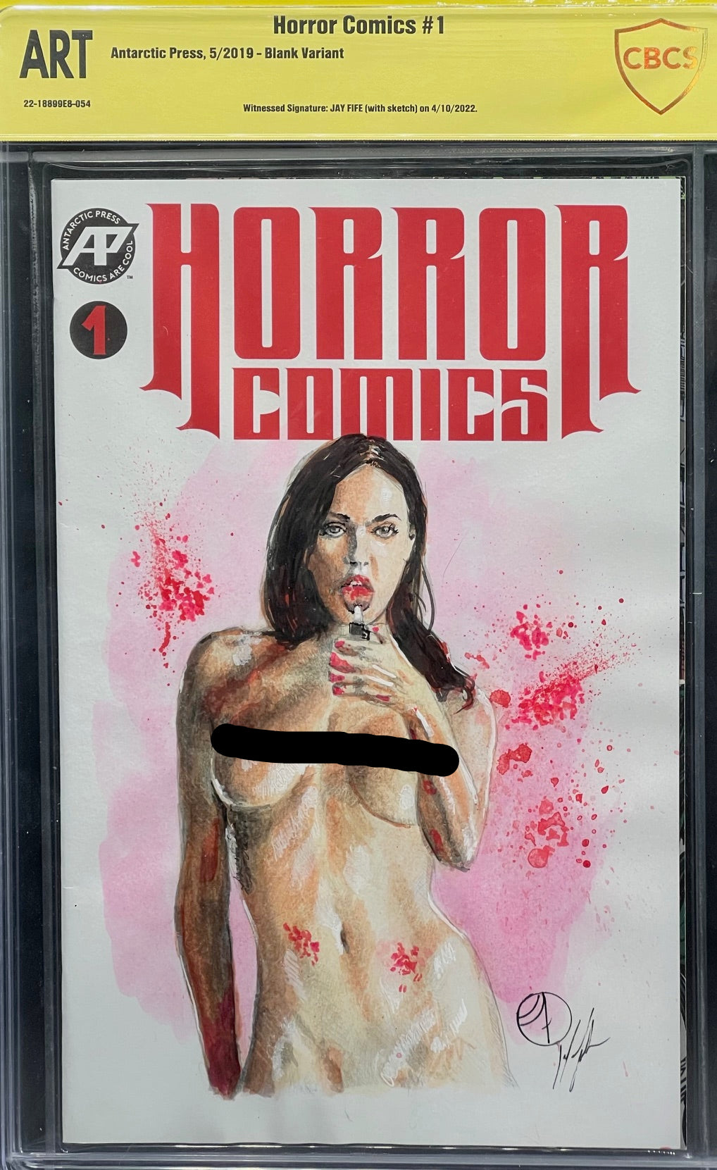 Horror Comics #1 Jay Fife Sketch Cover CBCS ART Grade