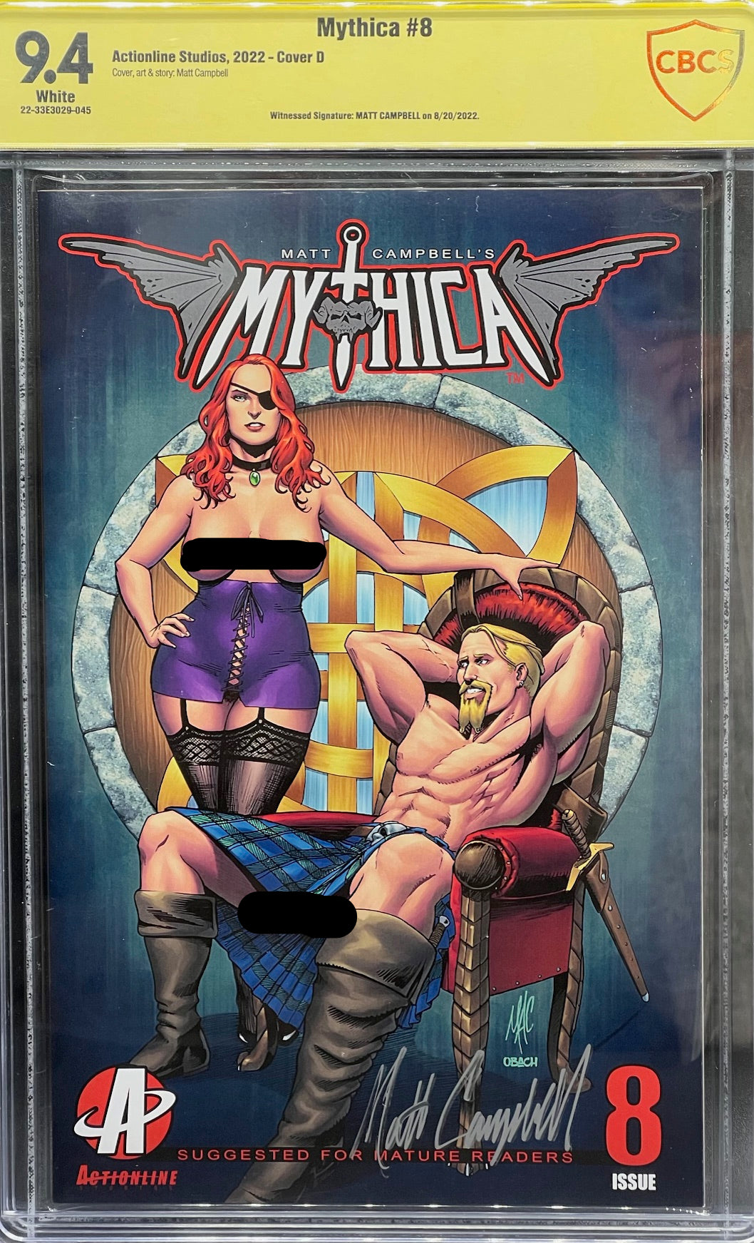 Mythica #8 Cover D CBCS 9.4 Yellow Label Matt Campbell