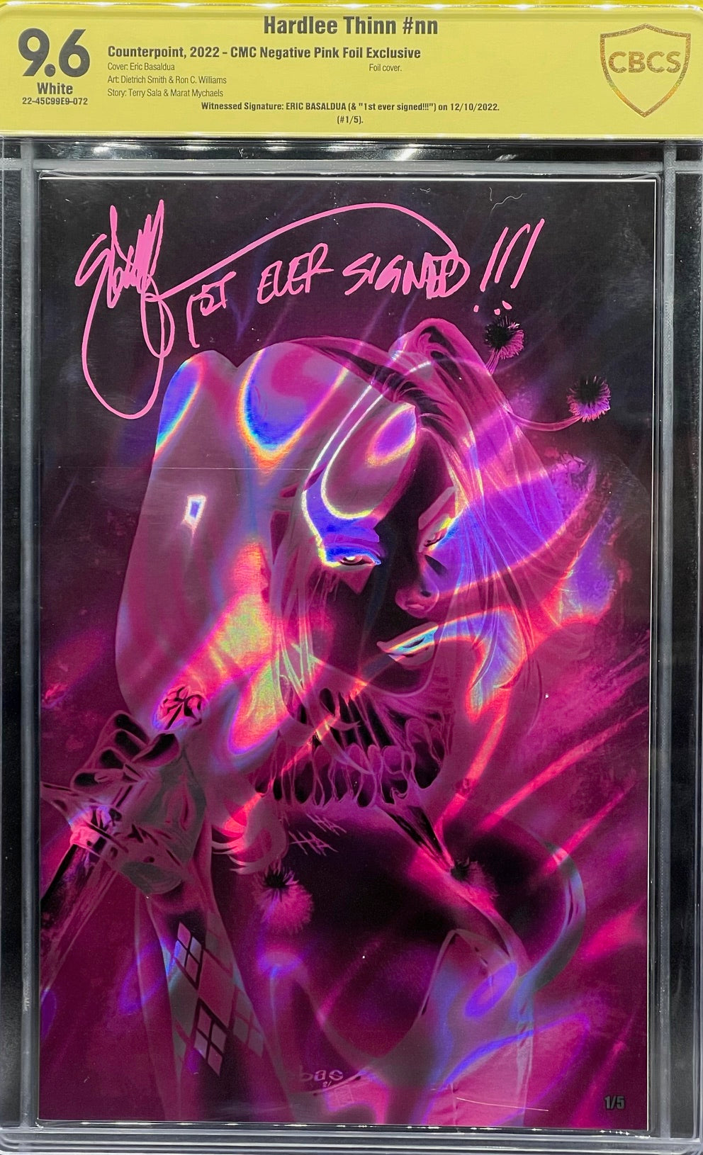Hardlee Thinn #nn CMC Negative Pink Foil Exclusive (#1/5) CBCS 9.6 Yellow Label Eric Basaldua