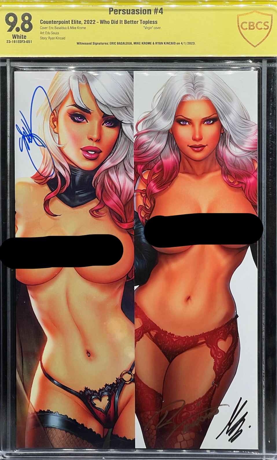 Persuasion #4 Who Did It Better Topless CBCS 9.8 Yellow Label ~ TRIPLE SIGNED!