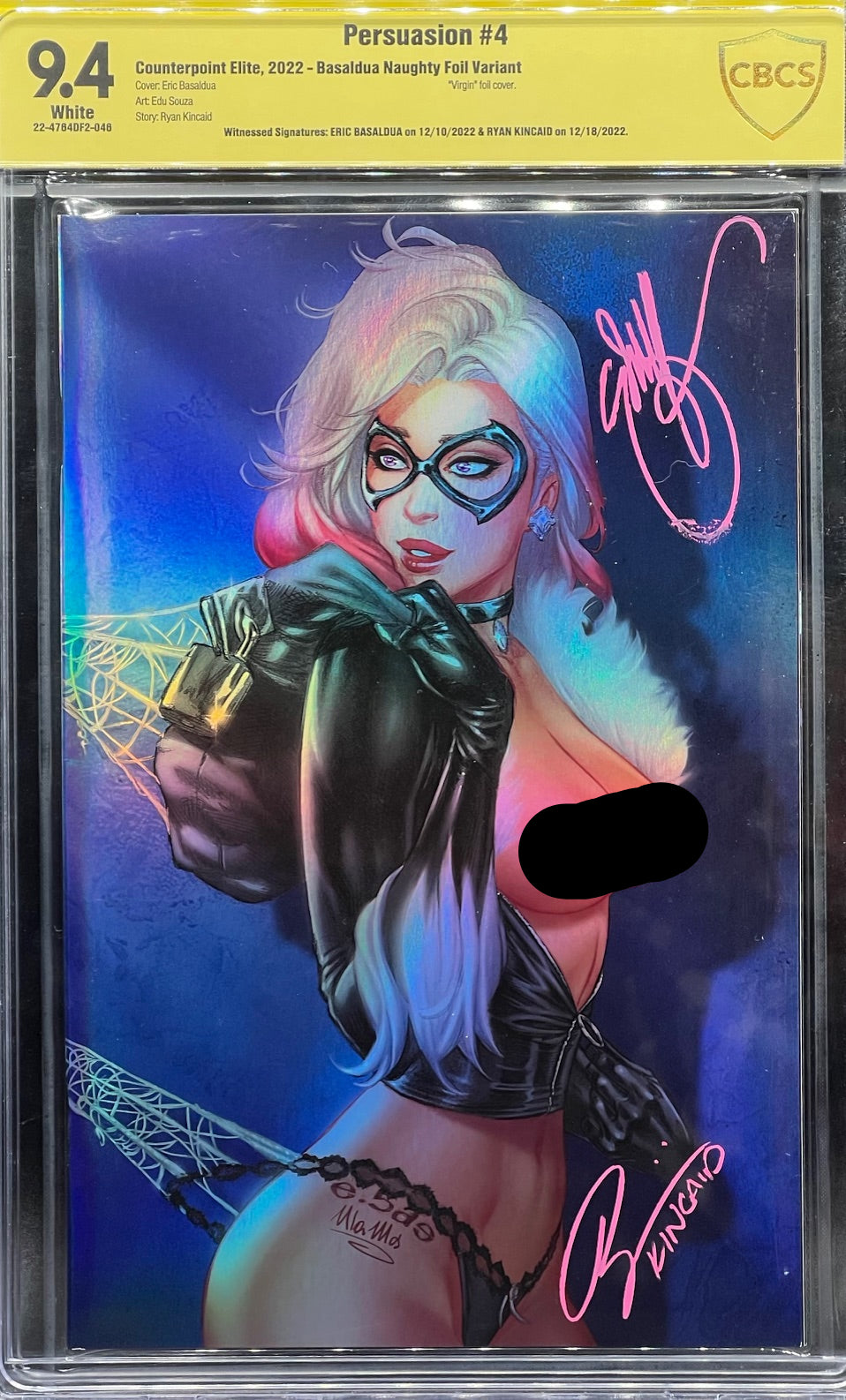 Persuasion #4 Basaldua Naughty Foil Variant CBCS 9.4 Yellow Label ~ DUAL SIGNED!
