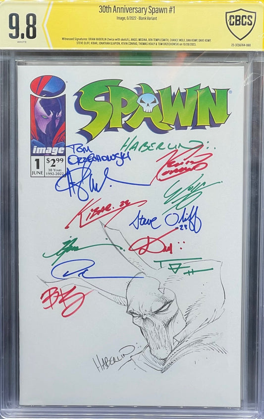 30th Anniversary Spawn #1 Blank Signature Variant CBCS 9.8 Yellow Label