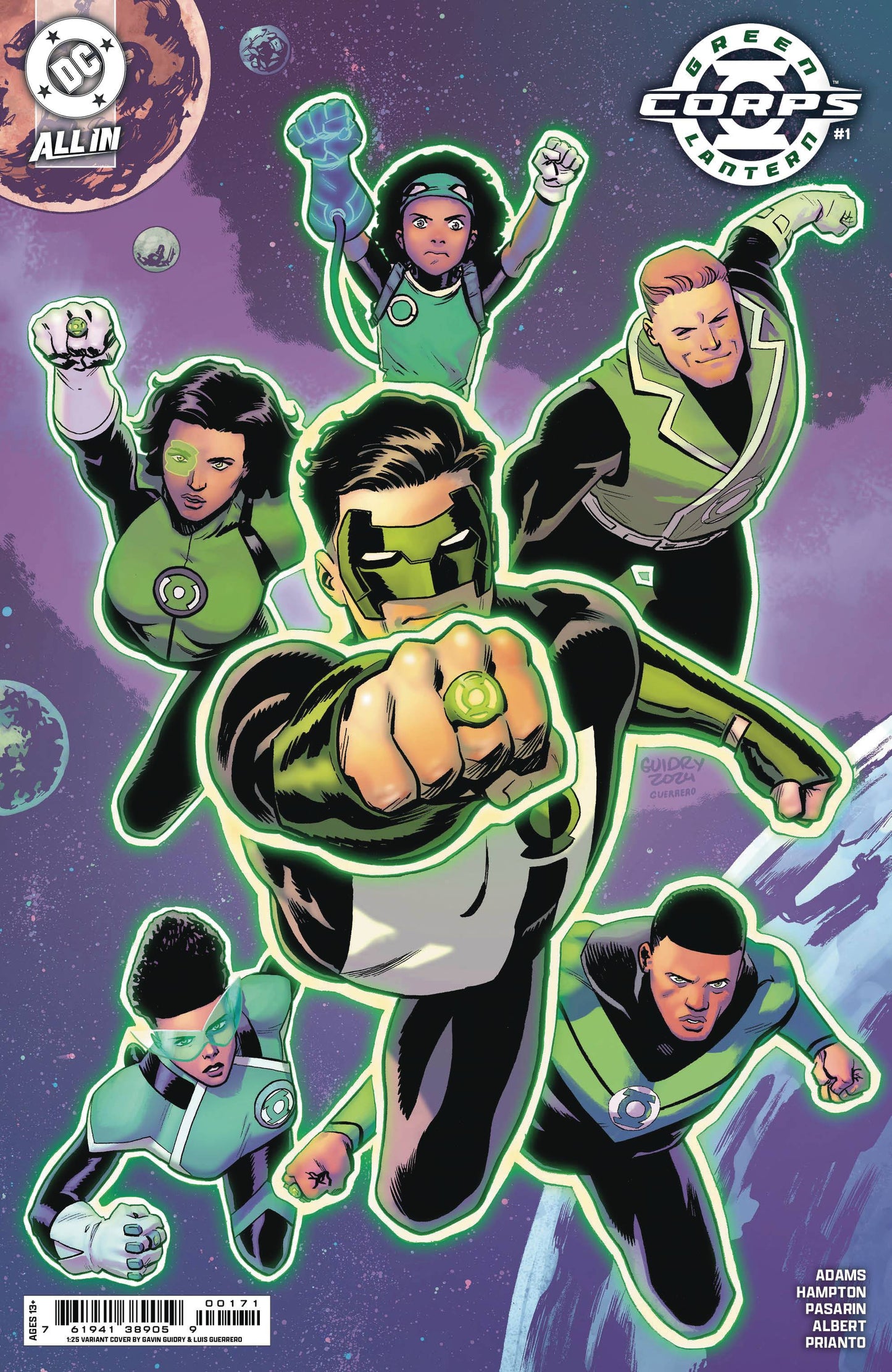 GREEN LANTERN CORPS #1 CVR G INC 1:25 GAVIN GUIDRY CSV