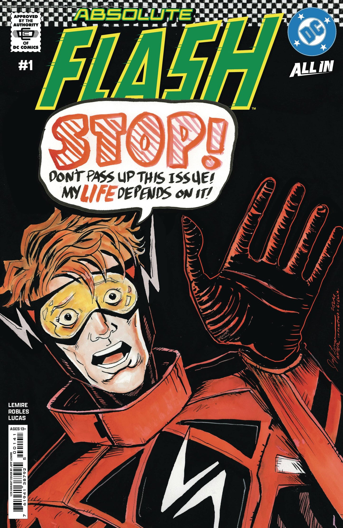 ABSOLUTE FLASH #1 CVR I INC 1:25 JEFF LEMIRE CSV