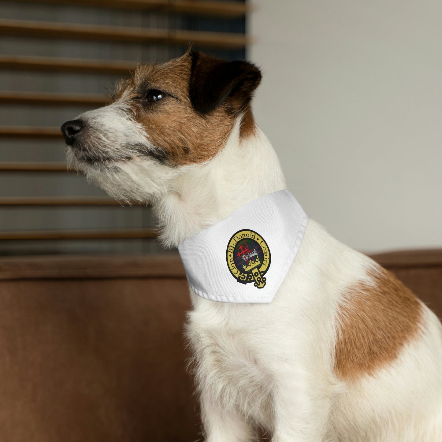 Clan McDonald Comics Pet Bandana Collar - White