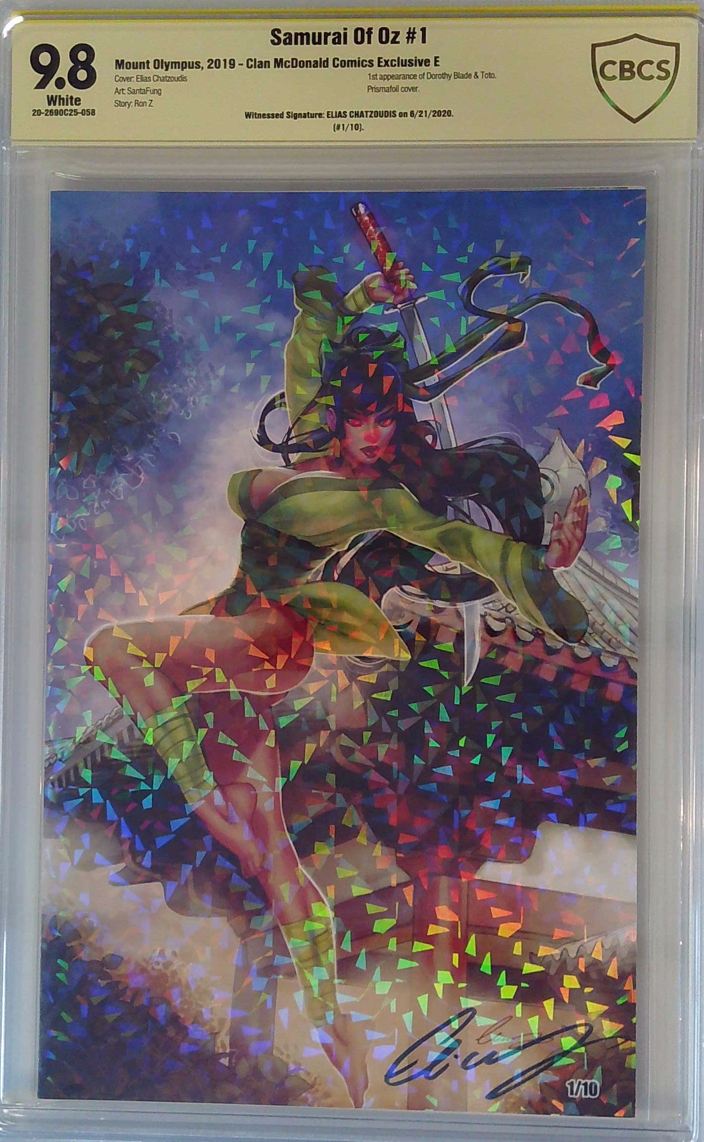 Samurai Of Oz #1 Clan McDonald Comics Prismafoil Exclusive E 9.8 CBCS Yellow Label Elias Chatzoudis