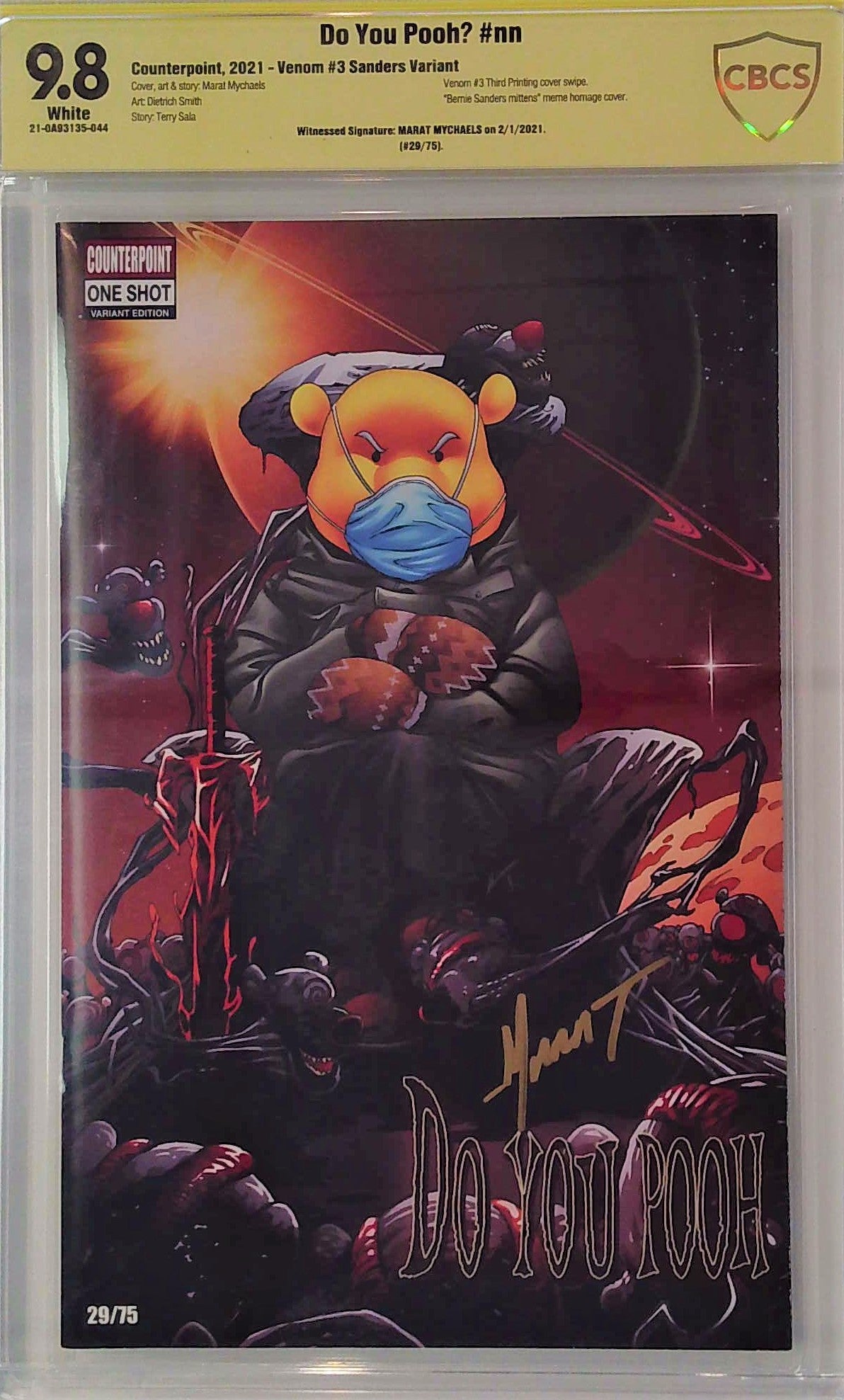 Do You Pooh? #nn Venom #3 Sanders Variant (#29/75) CBCS 9.8 Yellow Label Marat Mychaels