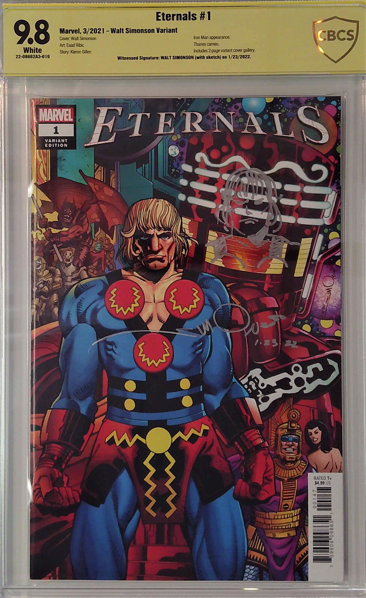 Eternals #1 Walt Simonson Variant CBCS 9.8 Yellow label WITH REMARK