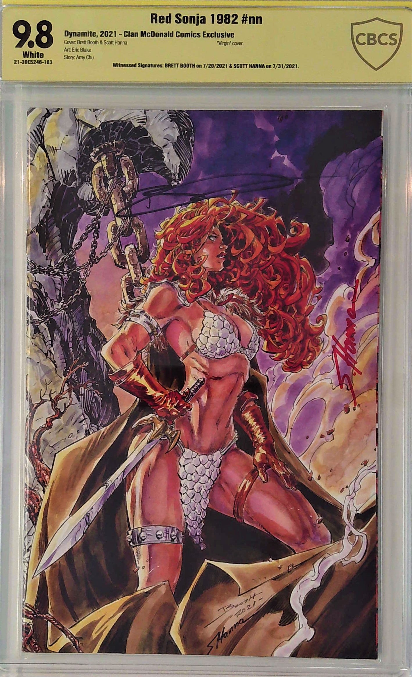 Red Sonja 1982 #nn Clan McDonald Comics Exclusive Virgin Cover CBCS 9.8 Yellow Label Scott Hanna & Brett Booth