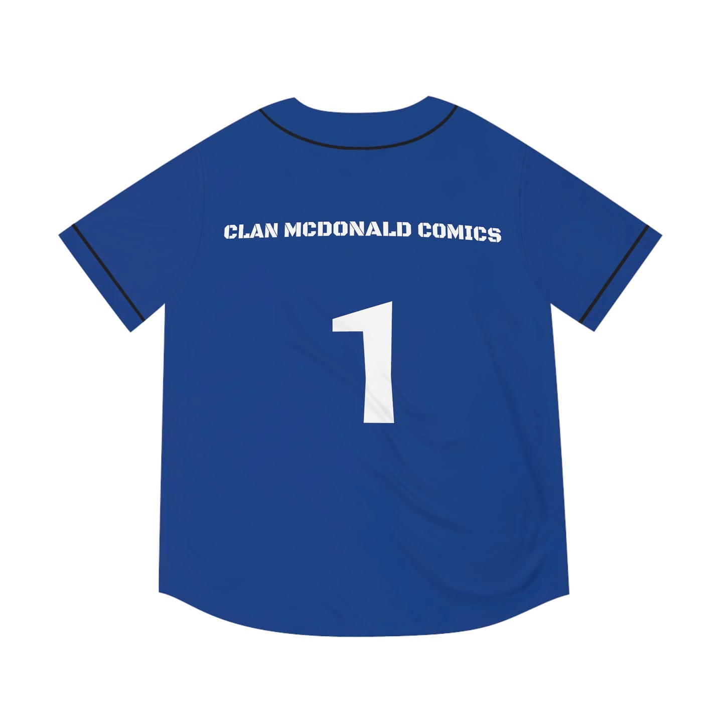 Clan McDonald Comics Men's Baseball Jersey - Blue/White