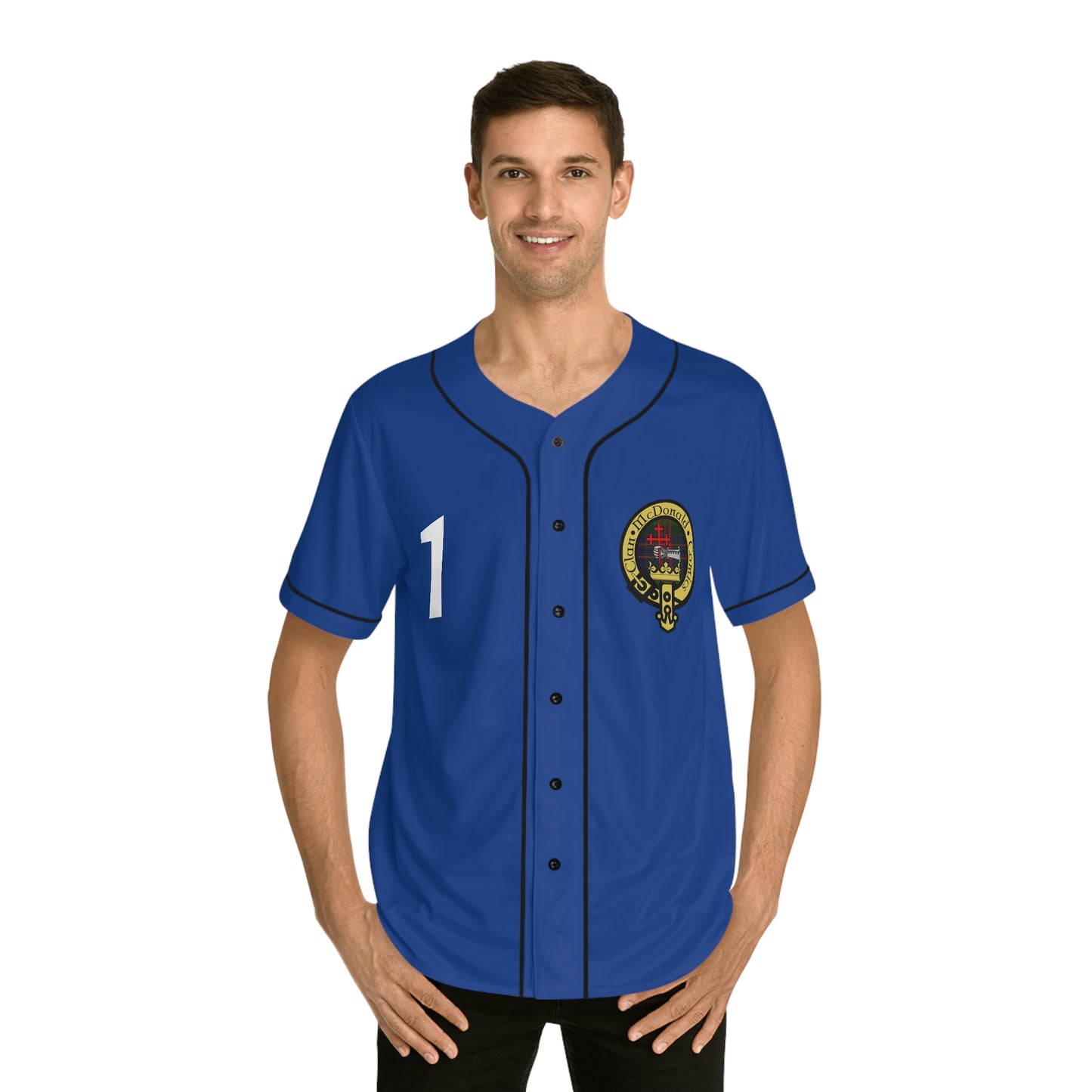 Clan McDonald Comics Men's Baseball Jersey - Blue/White