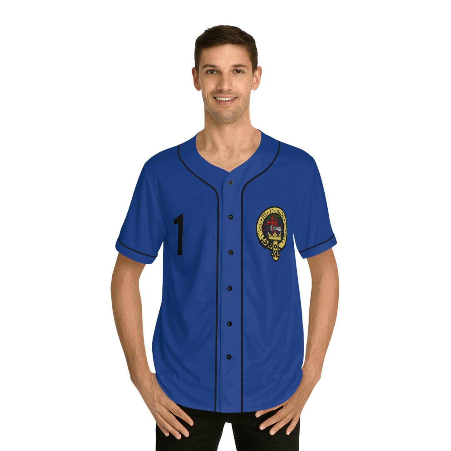 Clan McDonald Comics Men's Baseball Jersey - Blue/Black