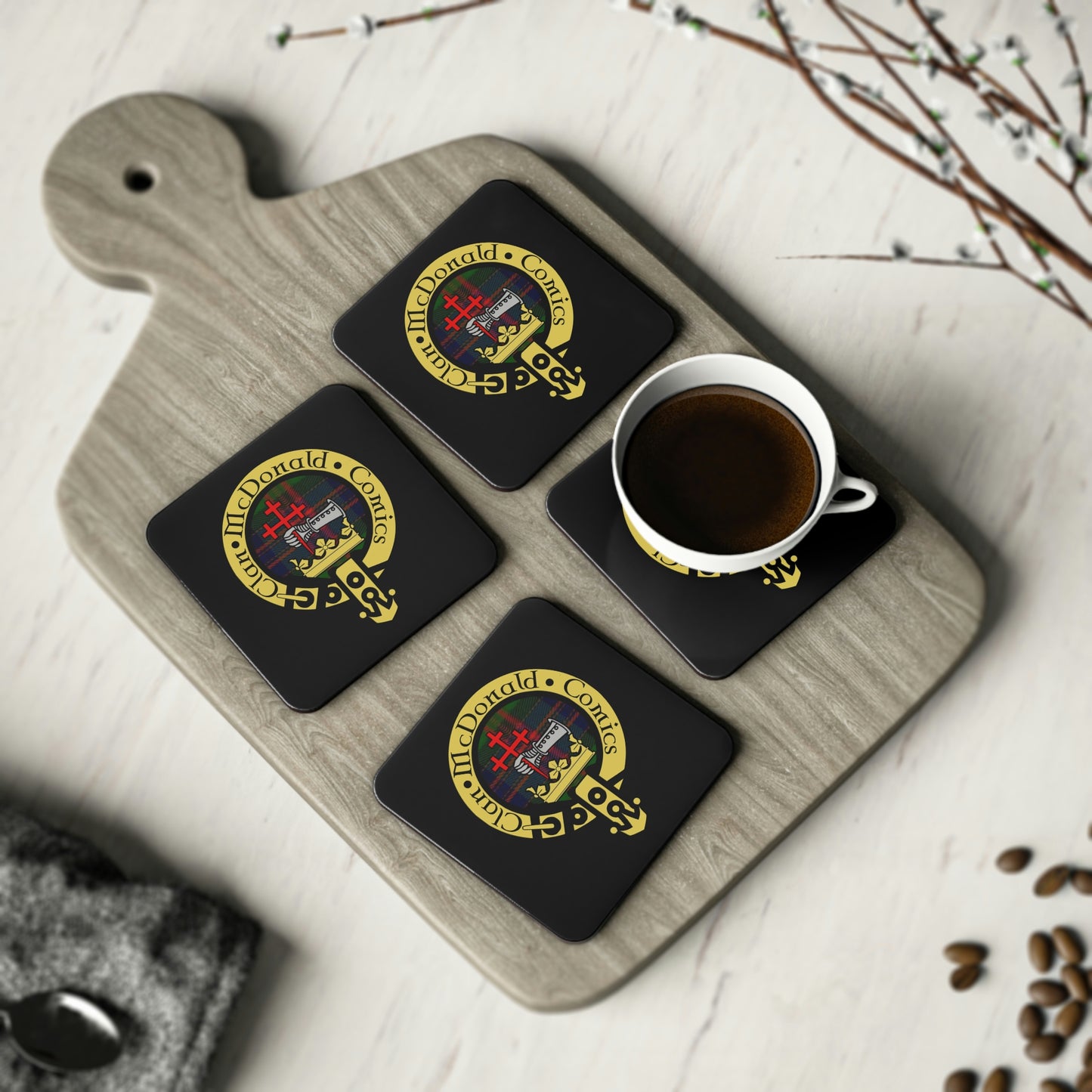 Copy of Clan McDonald Comics Coasters - Black