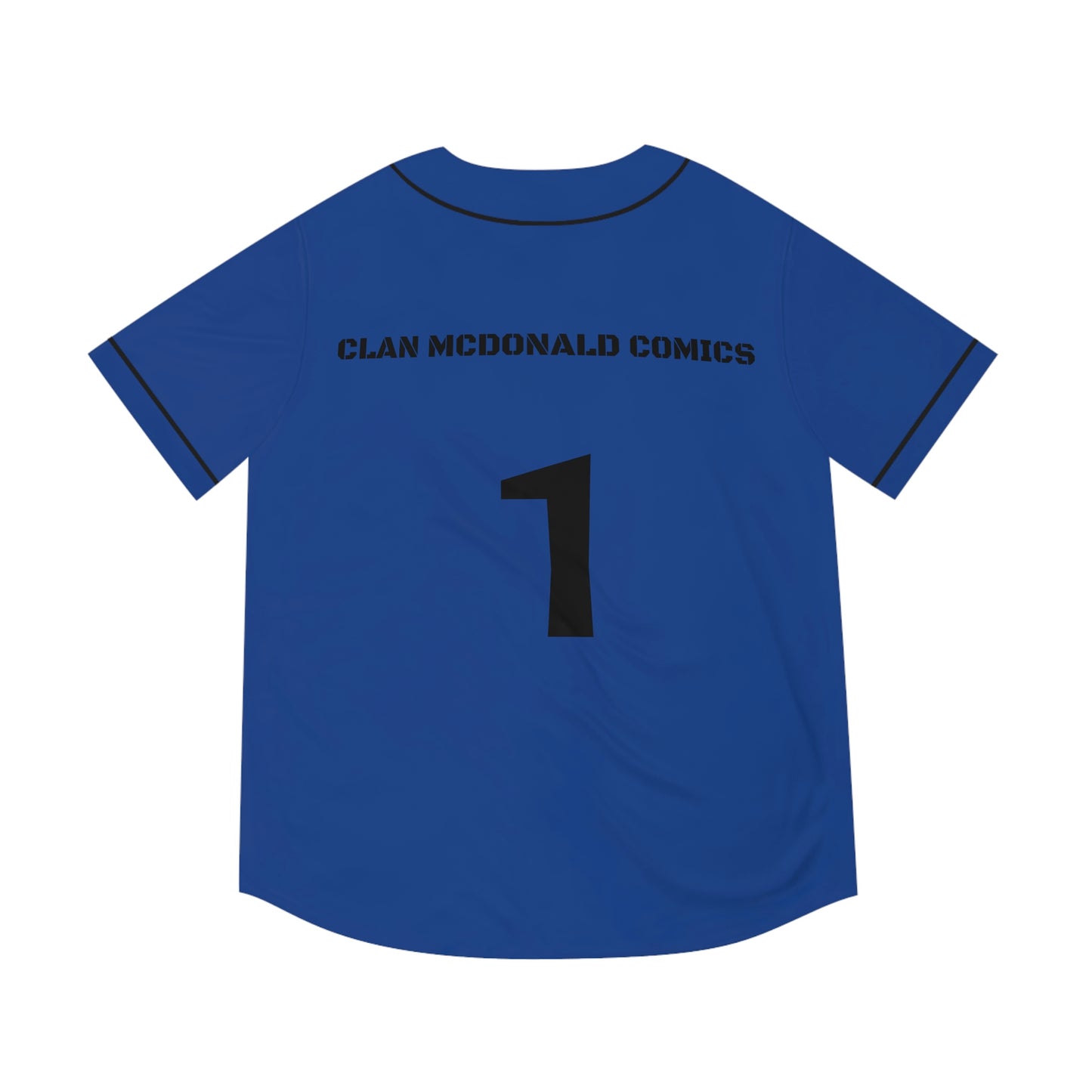 Clan McDonald Comics Men's Baseball Jersey - Blue/Black