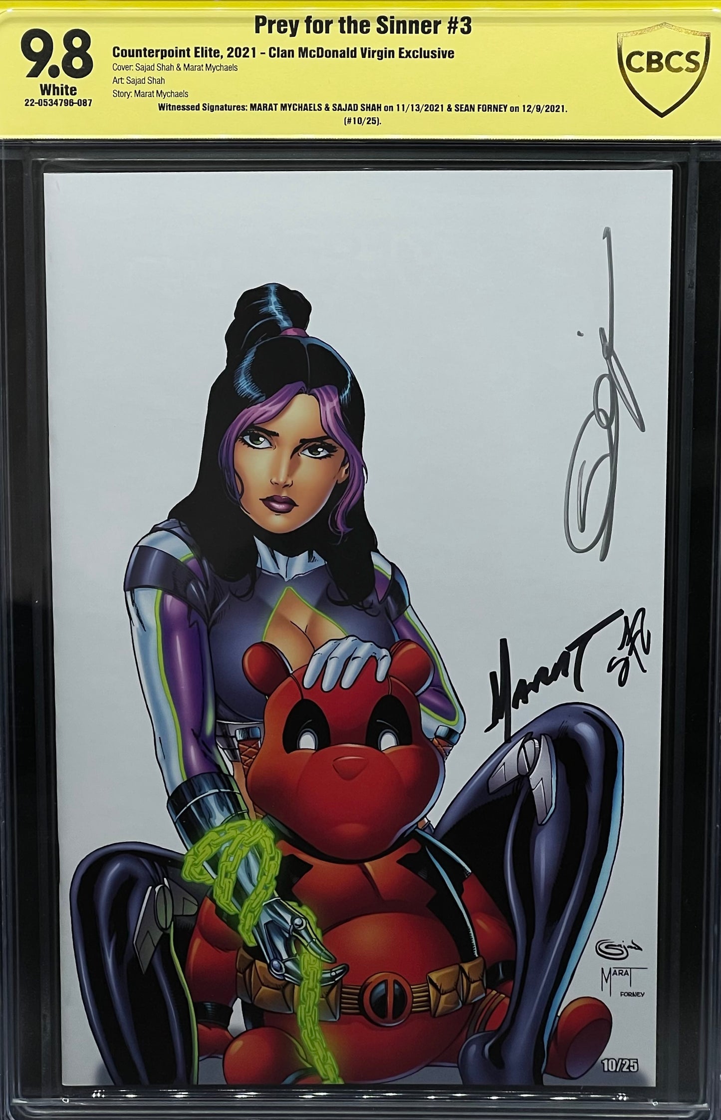 Prey for the Sinner #3 Clan McDonald Virgin Exclusive Variant CBCS 9.8 Yellow Label ~Triple Signed!