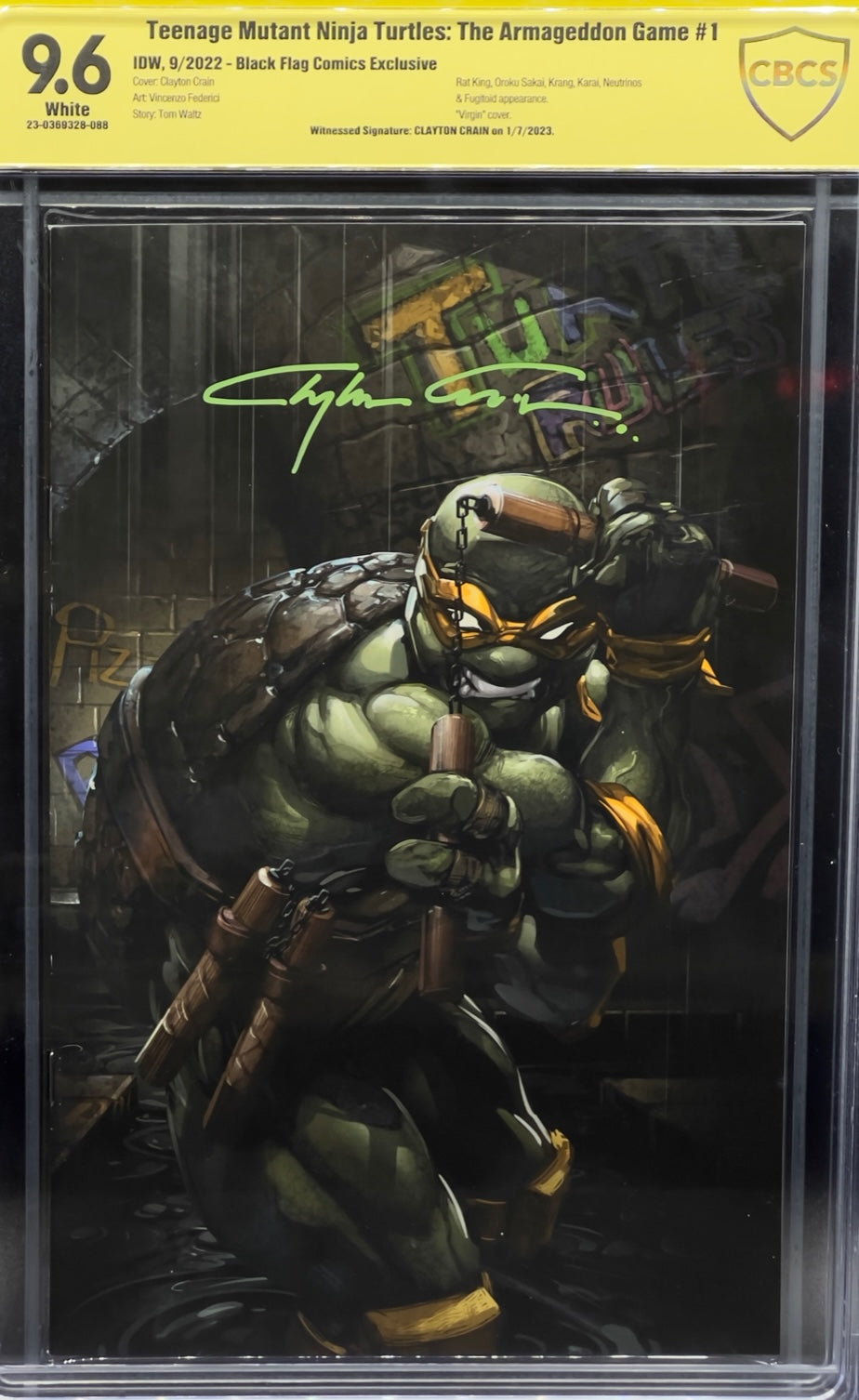 Teenage Mutant Ninja Turtles: The Armageddon Game #1 Black Flag Comics  Exclusive CBCS 9.6 Yellow Label Clayton Crain