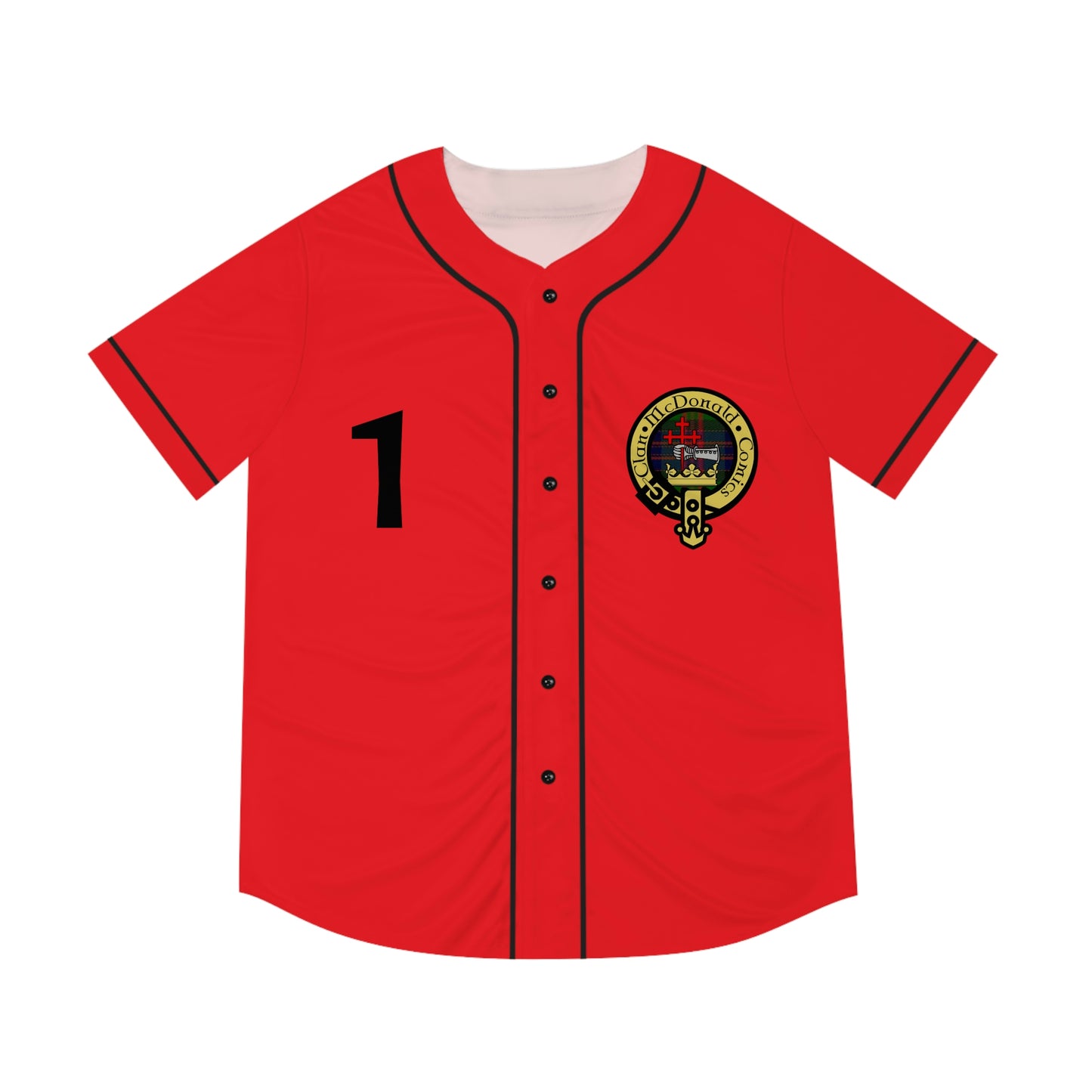 Clan McDonald Comics Men's Baseball Jersey - Red/Black