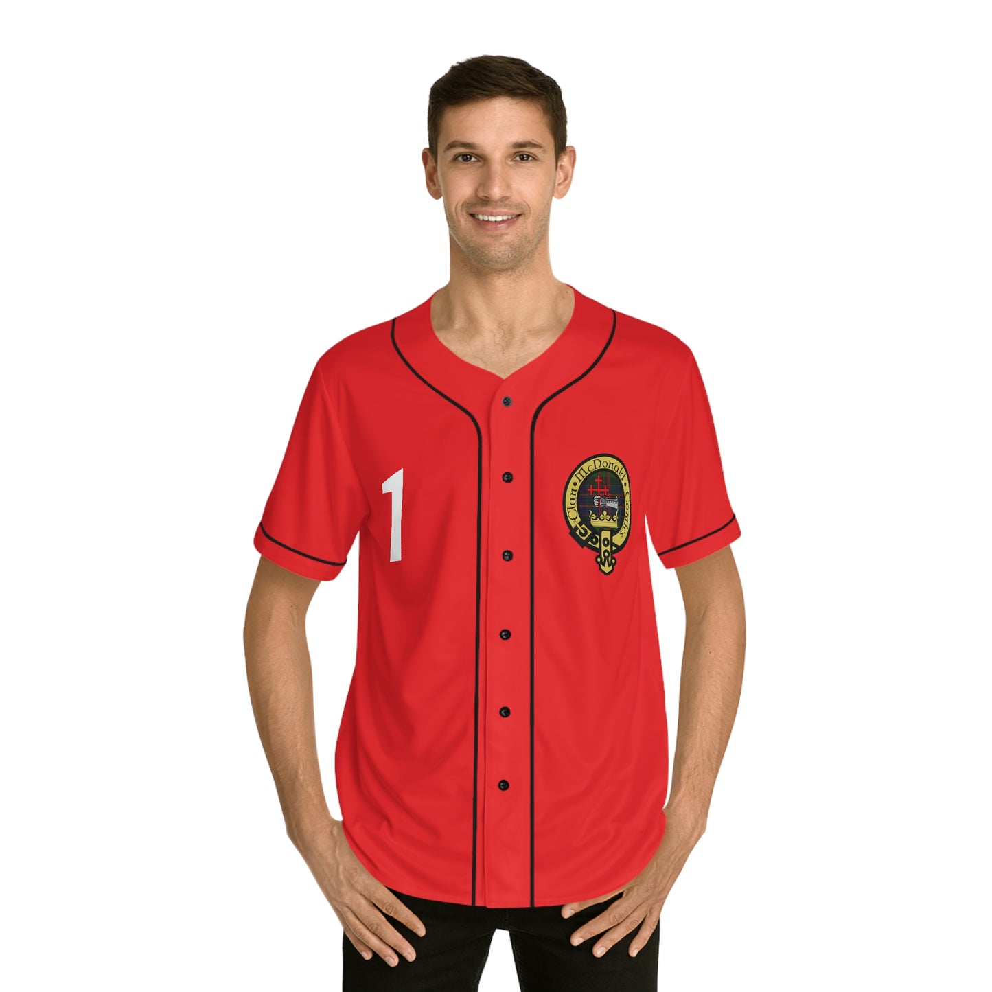 Clan McDonald Comics Men's Baseball Jersey - Red/White