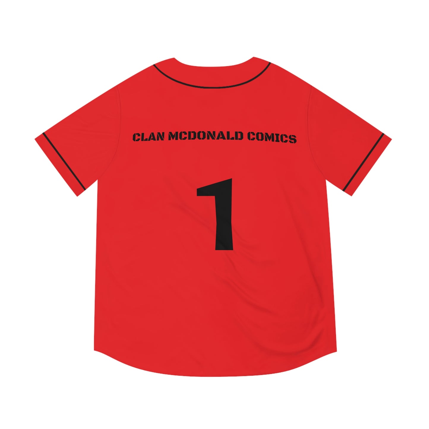 Clan McDonald Comics Men's Baseball Jersey - Red/Black