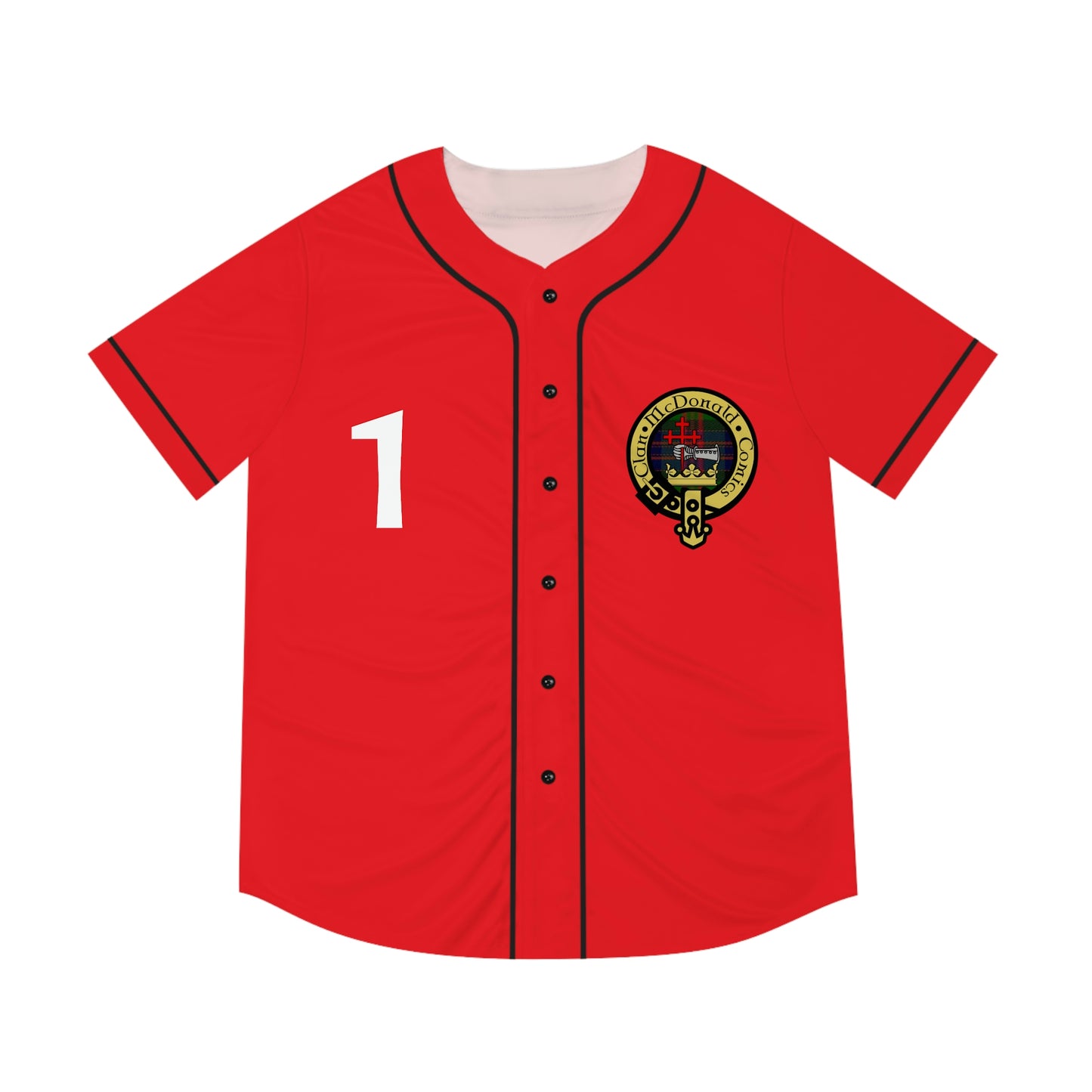 Clan McDonald Comics Men's Baseball Jersey - Red/White